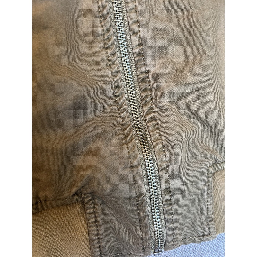 Hinge Olive Bomber Jacket Women's XS Zip Front Lightweight Seattle - Picture 9 of 12